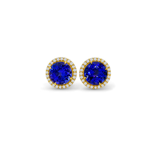Elevate your style with our 4.10ct Tanzanite & Diamond Halo Stud Earrings, a true masterpiece in jewelry design. Experience the allure of tanzanite and the sparkle of diamonds with our exquisite 4.10ct Tanzanite & Diamond Halo Stud Earrings. Make a statement of elegance with these 4.10ct Tanzanite & Diamond Halo Stud Earrings, a perfect blend of luxury and sophistication.