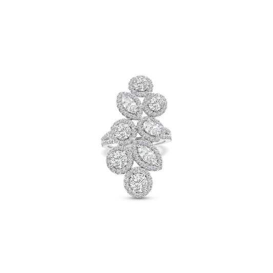 Multi-Shape Floral Diamond Ring, Floral Diamond Ring, Diamond Ring, Multi-Shape Ring, Floral Ring, Jewelry, Fashion Jewelry, Diamond Jewelry, Women's Jewelry, Statement Ring.