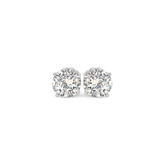 Round Brilliant Diamond Stud Earrings: Sparkling, timeless, elegance, classic, versatile, luxurious, must-have, accessory, adornment, exquisite.