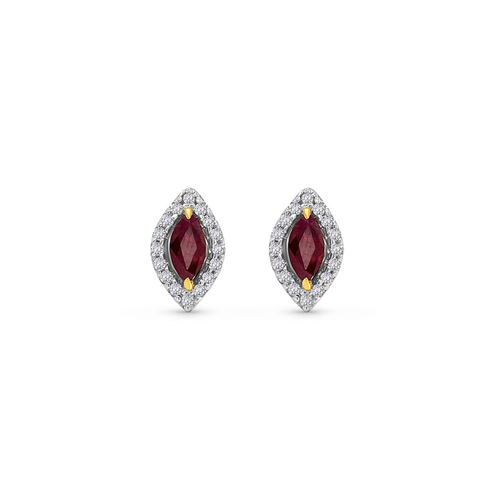 Marquise Ruby and Diamond Stud Earrings Close-Up Elegant Marquise Cut Ruby Earrings Precious Gemstone and Diamond Studs Luxury Marquise Ruby and Diamond Jewelry Exquisite 1.00ct Ruby Stud Earrings Brilliant Red Ruby and Diamond Accents Fine Gemstone and Diamond Combination Marquise Shaped Ruby and Diamond Earrings Captivating Ruby and Diamond Earrings Statement Marquise Earrings with Diamonds