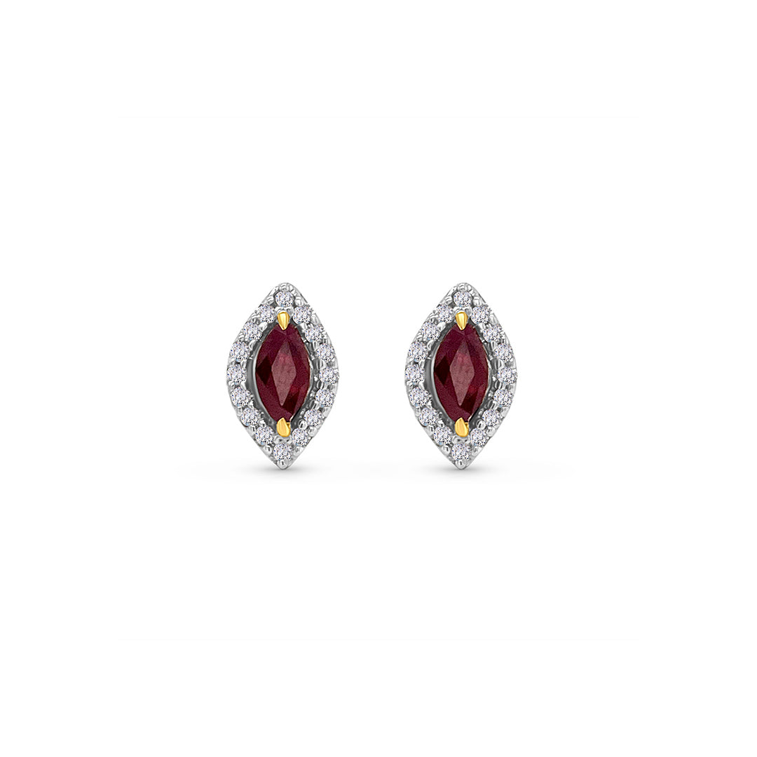 Marquise Ruby and Diamond Stud Earrings Close-Up Elegant Marquise Cut Ruby Earrings Precious Gemstone and Diamond Studs Luxury Marquise Ruby and Diamond Jewelry Exquisite 1.00ct Ruby Stud Earrings Brilliant Red Ruby and Diamond Accents Fine Gemstone and Diamond Combination Marquise Shaped Ruby and Diamond Earrings Captivating Ruby and Diamond Earrings Statement Marquise Earrings with Diamonds