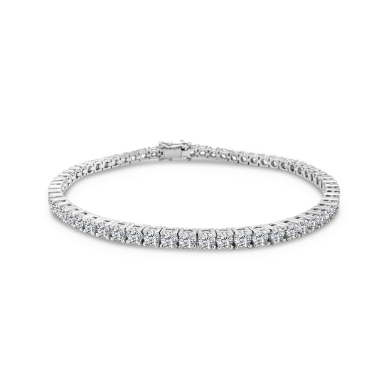 A sparkling diamond tennis bracelet, elegant jewelry accessory, wrist adornment, luxury diamond accessory, sophisticated bracelet, classic diamond jewelry piece.