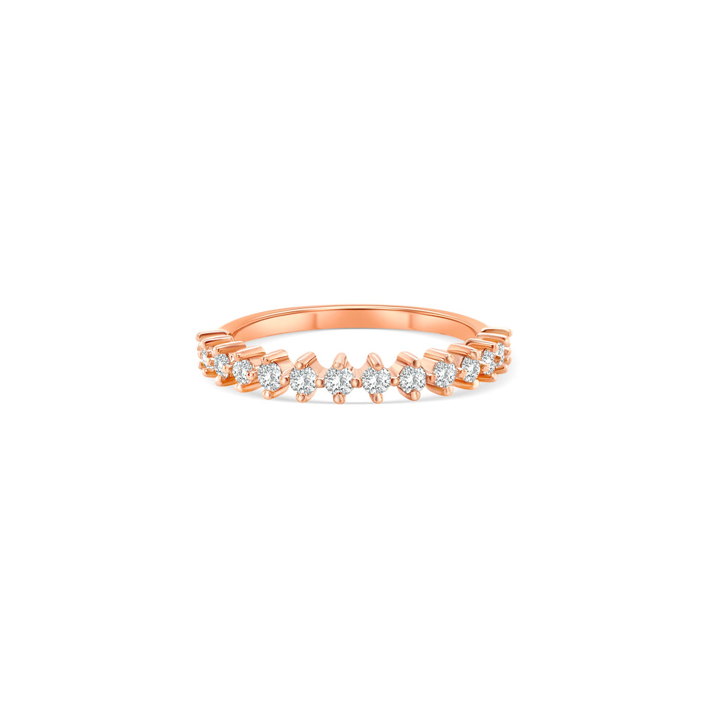  Round brilliant, half eternity, diamond ring: a stunning, classic, elegant piece of jewelry.