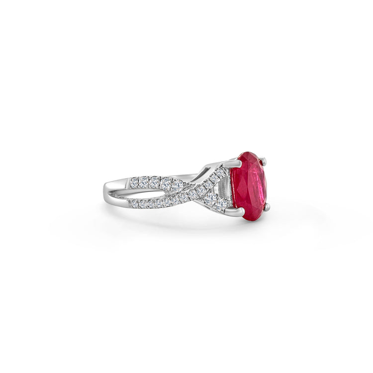 "Oval Ruby & Diamond Ring, Ruby Ring, Diamond Ring, Oval Ruby, Oval Diamond, Ruby and Diamond Jewelry, Gemstone Ring, Fine Jewelry, Red Gemstone Ring, Elegant Ring, Statement Ring, Luxury Jewelry, Precious Stone Ring, Handcrafted Ring, Engagement Ring, Anniversary Gift, Birthstone Ring."