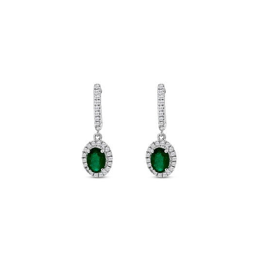  Oval emerald and diamond drop earrings, elegant jewelry pieces, luxurious gemstone accessories, exquisite emerald and diamond combination, sophisticated design, glamorous statement earrings, sparkling emerald and diamond accents, stunning drop style, fine craftsmanship, radiant gemstone earrings.
