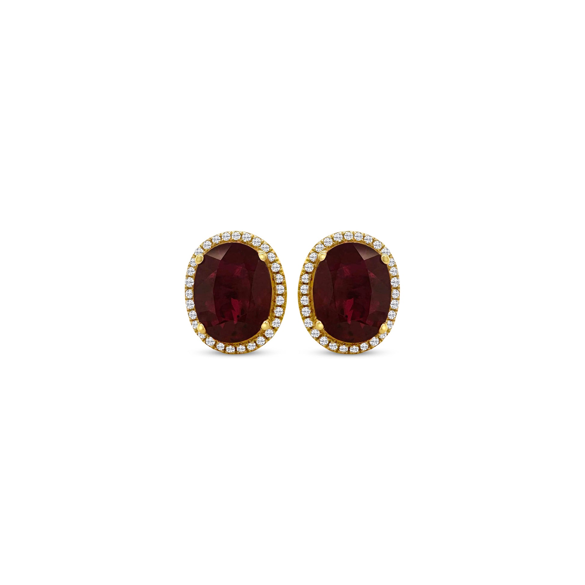 "Oval Ruby & Diamond Halo Stud Earrings": "Oval Ruby Earrings," "Diamond Halo Studs," "Ruby and Diamond Jewelry," "Gemstone Stud Earrings," "Fine Jewelry Accessories," "Luxury Earring Collection," "Red Gemstone Studs," "Sparkling Diamond Accents," "Elegant Gemstone Jewelry," "Statement Earrings."