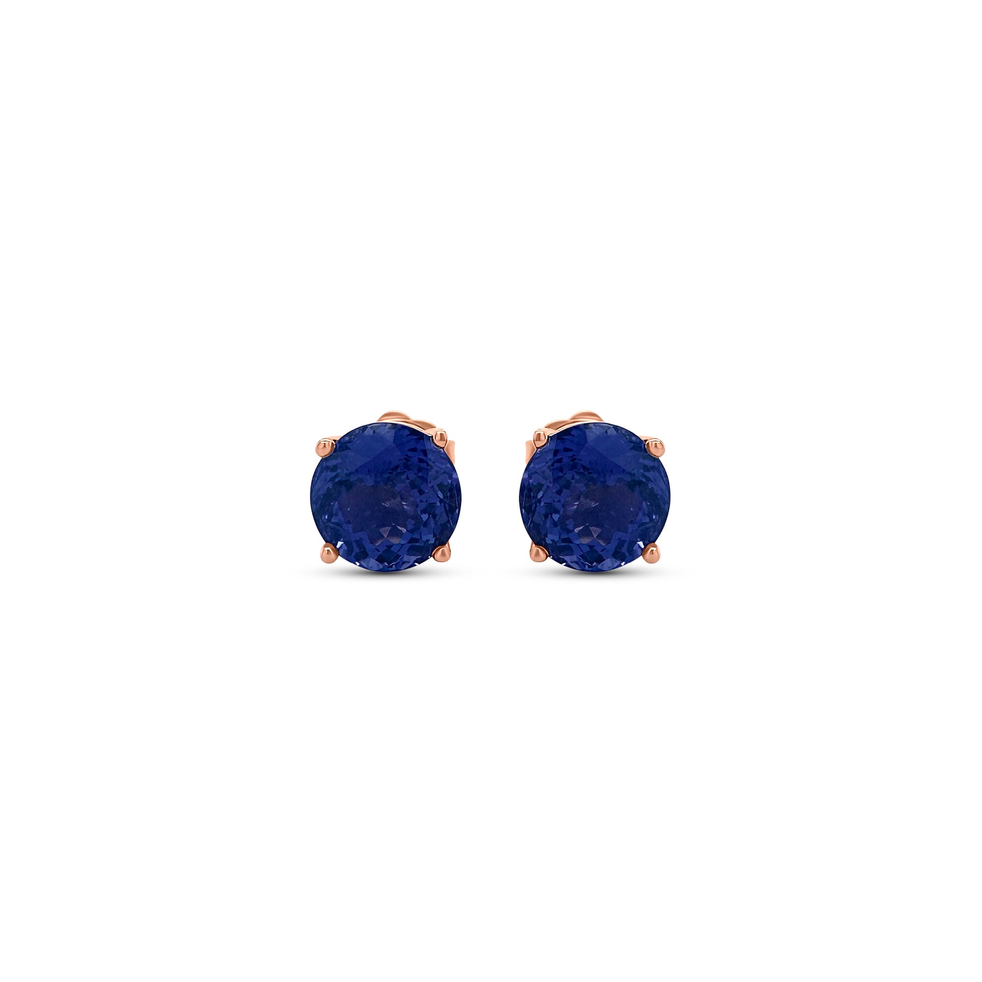 "Round Tanzanite Stud Earrings," "Tanzanite Studs," "Tanzanite Jewelry," "Gemstone Earrings," "Elegant Tanzanite Studs," "Classic Tanzanite Jewelry," "Round Gemstone Earrings," "Tanzanite Accessories," "Stylish Stud Earrings," "Blue Gemstone Studs."