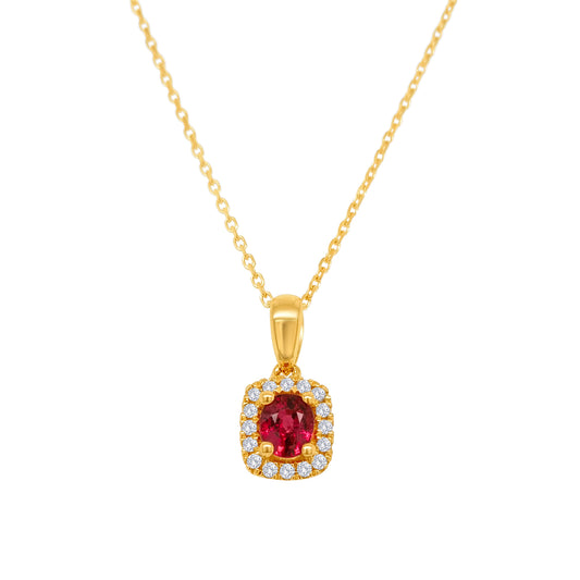 Oval ruby pendant, Diamond halo pendant, Jewelry with ruby and diamond, Ruby and diamond necklace, Gemstone pendant, Oval pendant with gemstones, Elegant ruby and diamond jewelry
