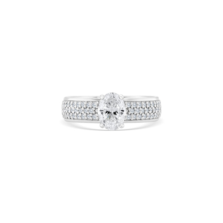 Oval diamond band, round brilliant diamond band, elegant diamond ring, sparkling gemstone band, fine jewelry accessory, diamond-studded band, stylish oval and round diamonds, luxurious diamond ring, exquisite gemstone band.
