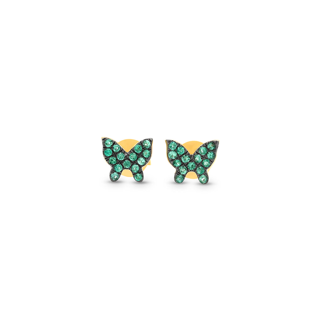 "round emerald butterfly illusion stud earrings, emerald butterfly stud earrings, round illusion earrings, butterfly stud earrings, emerald illusion earrings, butterfly illusion earrings, round emerald stud earrings, butterfly shaped earrings with emeralds"