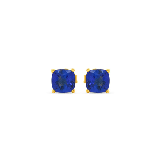 Cushion, Tanzanite, Stud, Earrings, Jewelry, Gemstone, Sterling Silver, Fashion, Accessories, Elegant, Sparkling, Purple, Luxurious, Fine Jewelry, Glamorous
