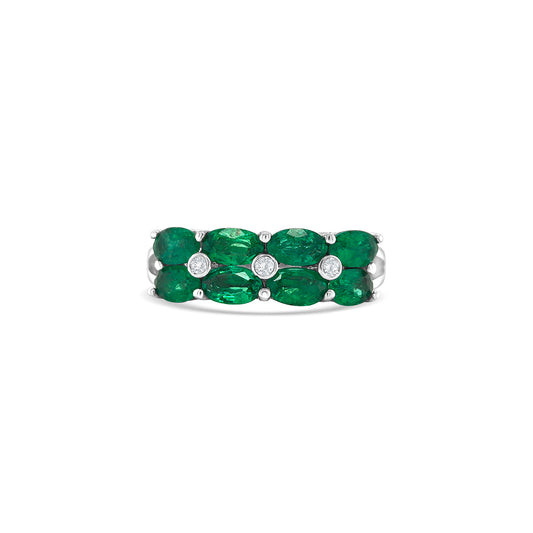 Emerald & Diamond Dress Ring, Emerald Ring with Diamonds, Diamond and Emerald Cocktail Ring, Luxury Emerald & Diamond Jewelry, Green Emerald and Diamond Ring, Women's Emerald Dress Ring, Emerald and Diamond Statement Ring.