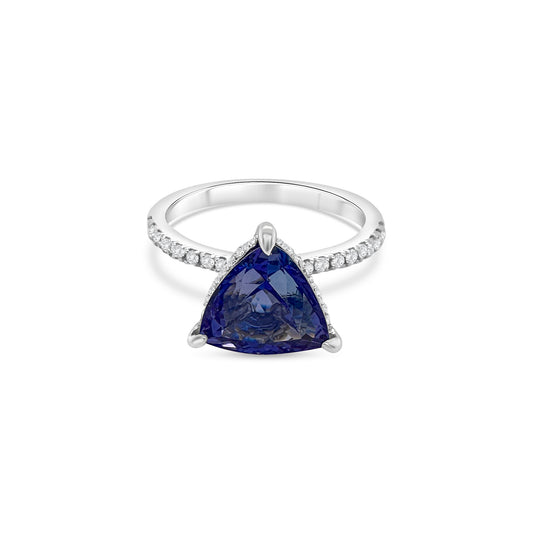 "Trillion Tanzanite & Diamond Ring," "Exquisite Tanzanite & Diamond Jewelry," "Luxurious Gemstone Ring," "Elegant Diamond and Tanzanite Ring," "Fine Jewelry with Tanzanite and Diamonds," "High-Quality Tanzanite Ring," "Statement Gemstone and Diamond Ring," "Sparkling Tanzanite and Diamond Jewelry," "Beautiful Gemstone Ring," "Fashionable Tanzanite & Diamond Ring."