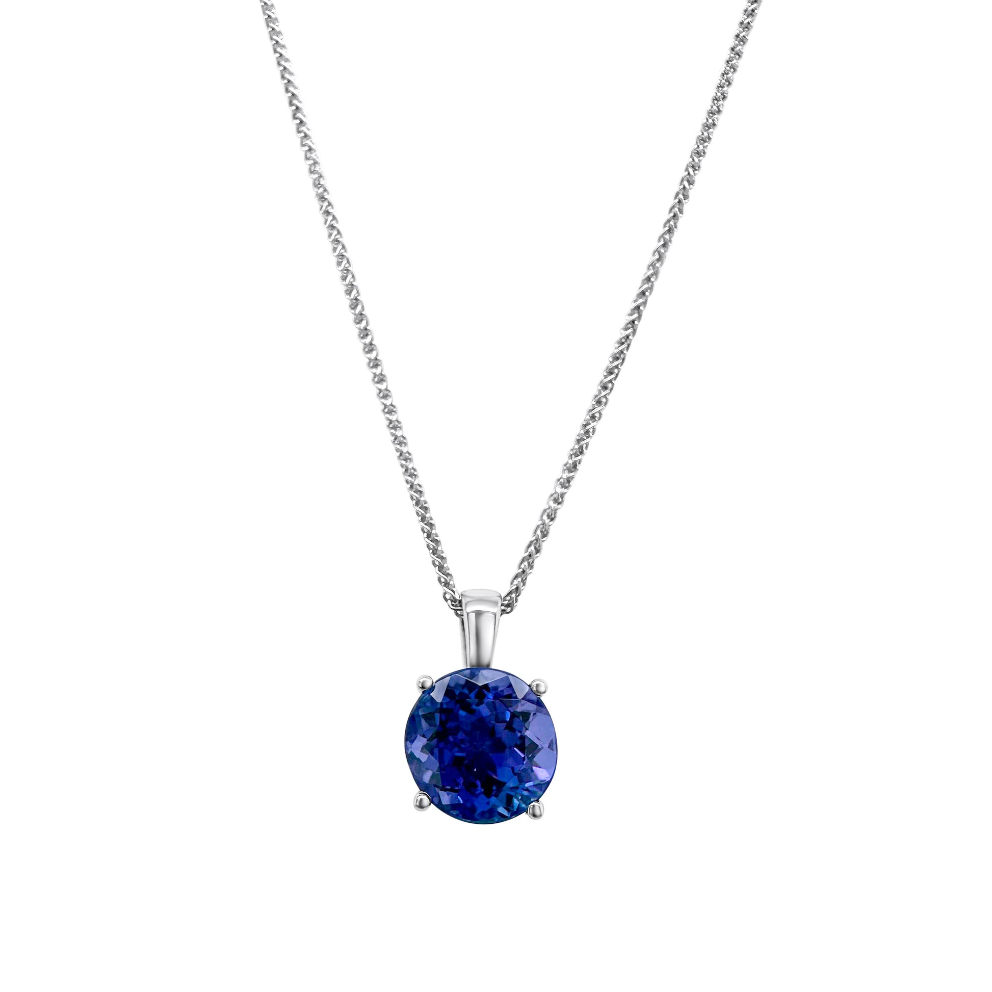 "Round Solitaire Tanzanite Pendant, Tanzanite Necklace, Tanzanite Jewelry, December Birthstone, Tanzanite Gift, Tanzanite Pendant Necklace, Round Tanzanite Pendant, Solitaire Tanzanite Jewelry, Elegant Tanzanite Necklace, Tanzanite Gemstone Pendant"