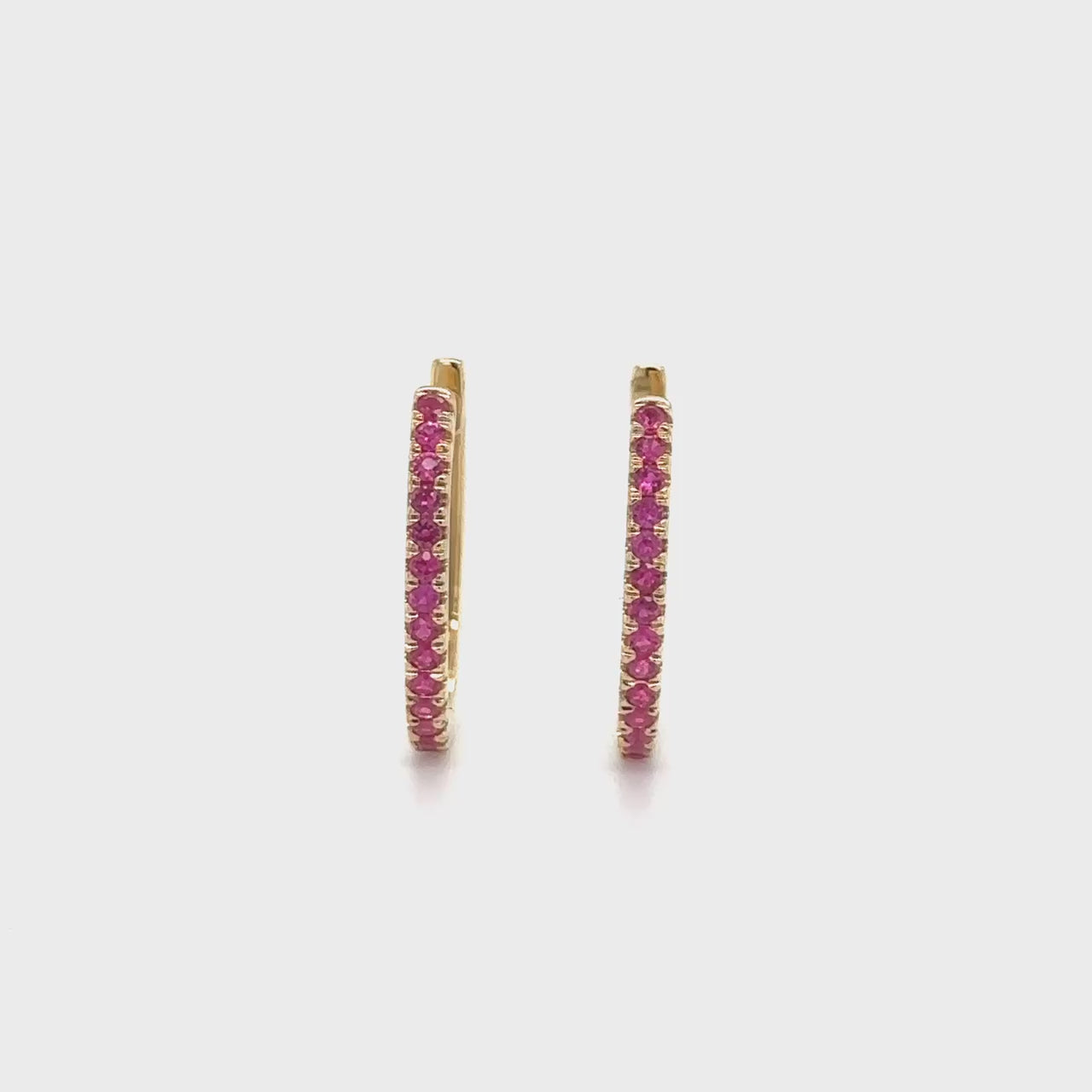 Round, Ruby, Huggy, Earrings, Jewelry, Accessories, Fashion, Red, Gemstone, Studs, Elegant, Women's, Style, Gift"