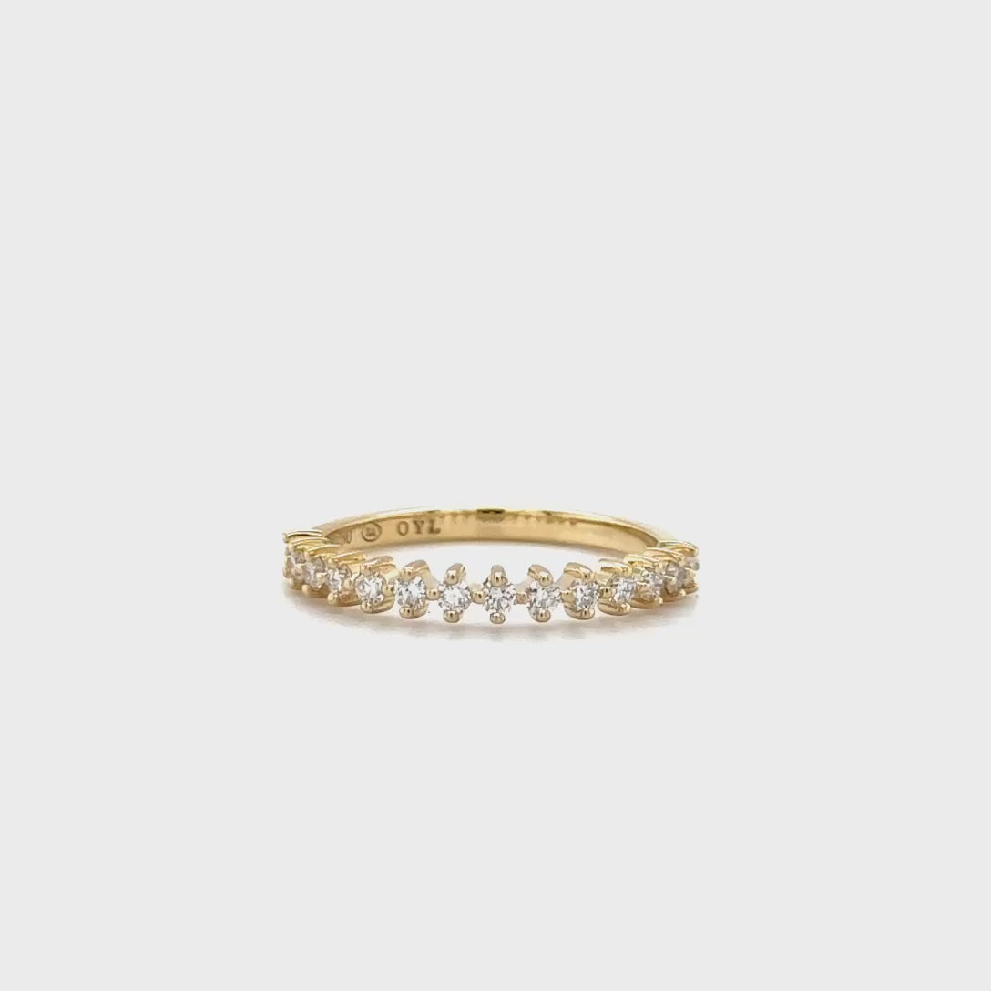  Round brilliant, half eternity, diamond ring.