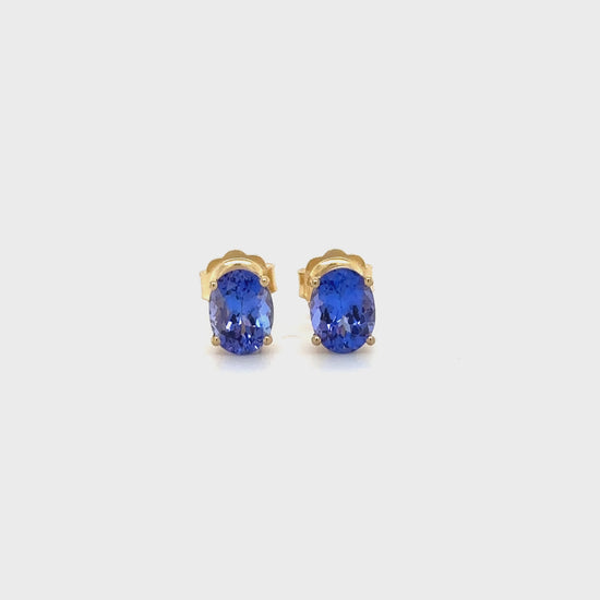 Oval Tanzanite Stud Earrings - Elegant Tanzanite Jewelry, Gemstone Studs for Women, Oval Cut Tanzanite Earrings, Sterling Silver Tanzanite Studs, December Birthstone Accessories, Sparkling Tanzanite Gemstone Ear Studs, Stylish Oval Tanzanite Jewelry, Precious Gemstone Stud Earrings, Luxurious Tanzanite Accessories.