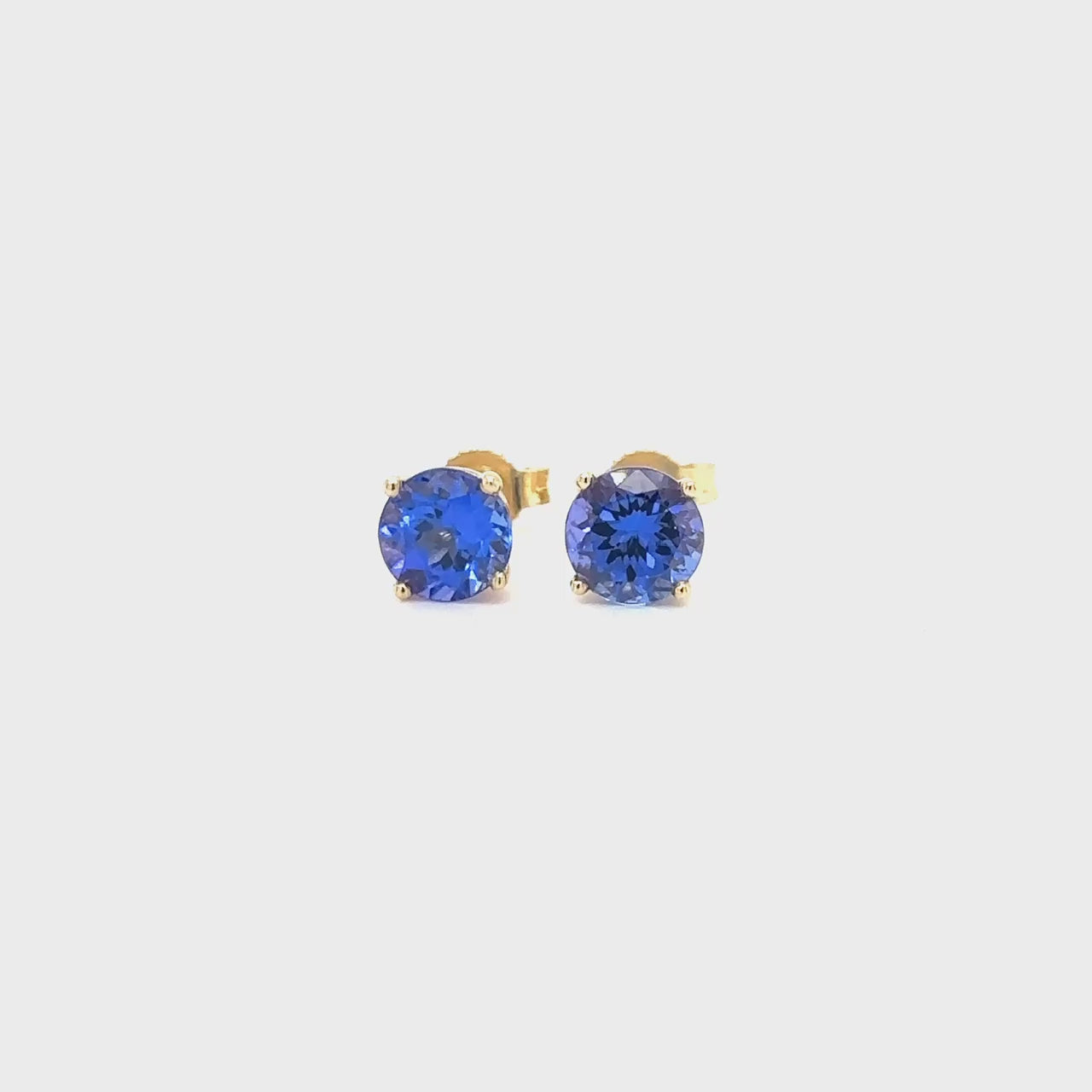 Round Tanzanite Stud Earrings, Tanzanite Stud Earrings, Tanzanite Earrings, Tanzanite Jewelry, Blue Gemstone Earrings, December Birthstone Earrings, Sterling Silver Tanzanite Studs, Elegant Tanzanite Earrings, Classic Tanzanite Jewelry, Fine Tanzanite Earrings