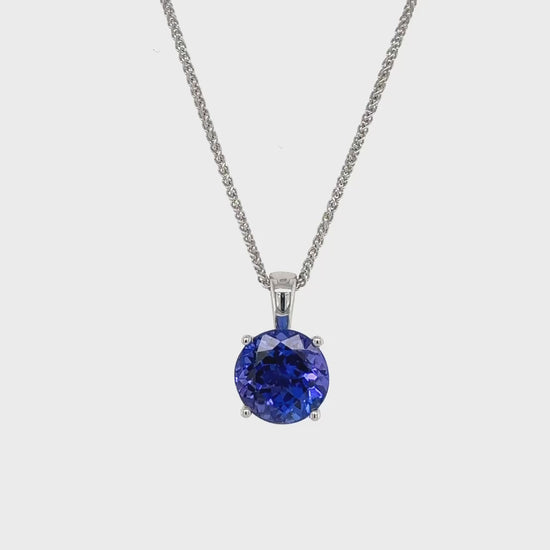 "Round Solitaire Tanzanite Pendant, Tanzanite Necklace, Tanzanite Jewelry, December Birthstone, Tanzanite Gift, Tanzanite Pendant Necklace, Round Tanzanite Pendant, Solitaire Tanzanite Jewelry, Elegant Tanzanite Necklace, Tanzanite Gemstone Pendant"