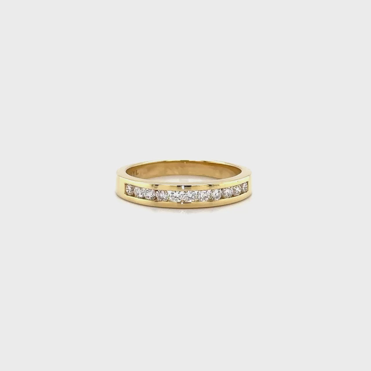 "Round brilliant, Channel set, Band, Diamond ring, Wedding band, Engagement ring, Fine jewelry, Sparkling, Anniversary ring, Eternity band"