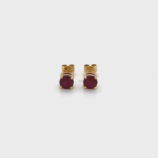 Round, Ruby, Stud, Earrings, Jewelry, Red, Gemstone, Fashion, Accessories, Women's, Style, Elegant, Classic, Sterling Silver, Gift, Valentine's Day, Birthday, Anniversary, Hypoallergenic.