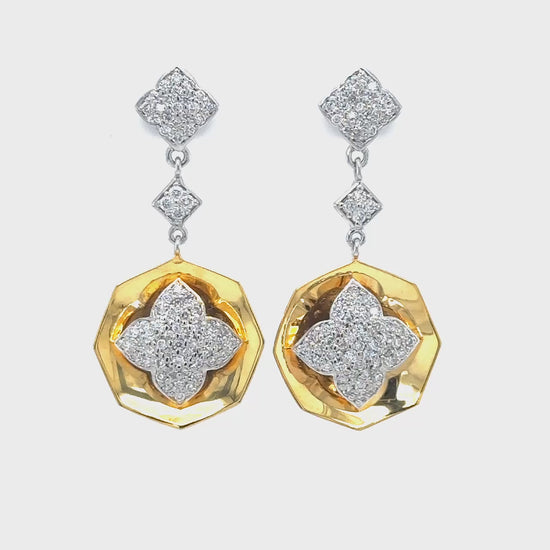 Round Brilliant Diamond Floral Drop Earrings, Sparkling Diamond Flower Earrings, Elegant Round Diamond Drop Earrings, Floral-Inspired Diamond Earrings, Brilliant-Cut Diamond Drop Earrings, Luxurious Diamond Floral Dangles, Shimmering Diamond Flower Drops, Exquisite Round Diamond Earrings, Diamond-Studded Floral Drop Earrings, Radiant Diamond Flower Danglers, Chic Diamond Floral Earrings, Round Brilliant Cut Diamond Drops,