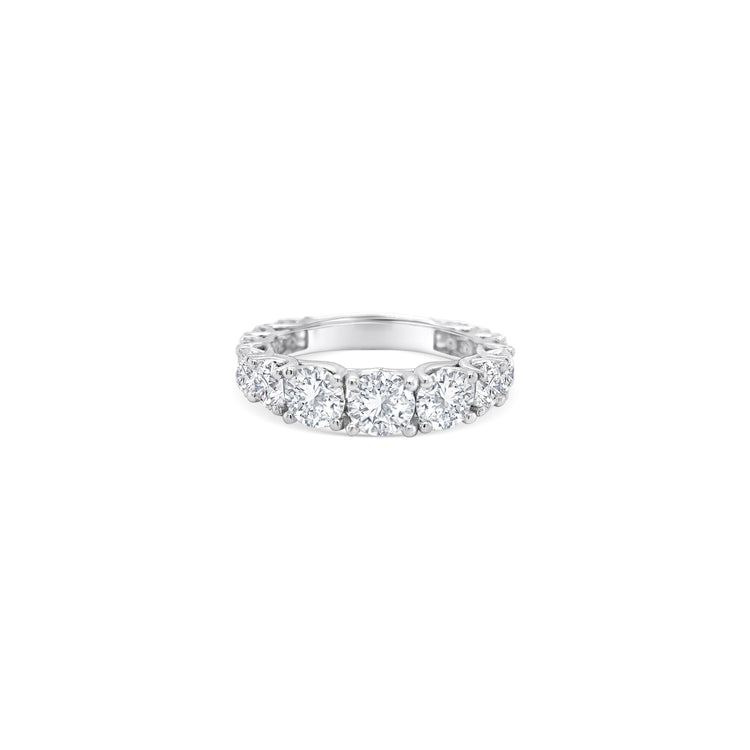 Round diamond ring, Brilliant cut, Half eternity band, Diamond jewelry, Sparkling gemstones, Luxurious accessory, Fine jewelry piece, Elegant design, Statement ring, Classic beauty