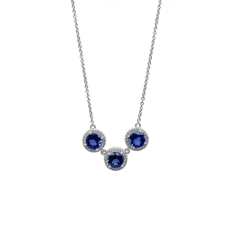 Round Tanzanite Pendant, Halo Diamond Pendant, Gemstone Jewelry, Elegant Necklace, Fine Jewelry, Sparkling Halo Design, Precious Gemstone Pendant, Luxurious Diamond Accents, Stunning Necklace, Jewelry Gift for Her.