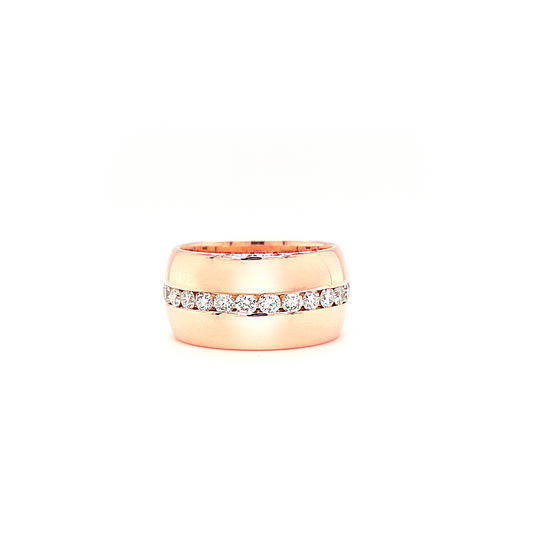 "Bold Rose Gold and Diamond Band," "Exquisite Rose Gold Diamond Band," "Luxurious Bold Diamond Band in Rose Gold," "Elegant Rose Gold Diamond Wedding Band," "Fine Jewelry Rose Gold Diamond Band," "High-Quality Bold Rose Gold Band with Diamonds," "Statement Rose Gold Diamond Ring," "Sparkling Rose Gold Diamond Band," "Beautiful Rose Gold and Diamond Wedding Band," "Fashionable Bold Diamond Band in Rose Gold."